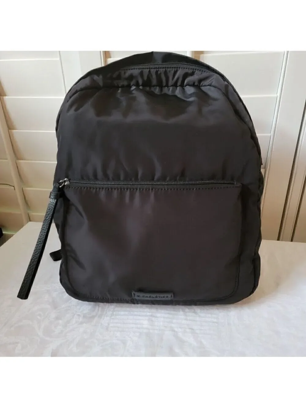 Fabletics Black Medium Size Backpack - Faux Leather Zipper Pulls, Handle, Straps